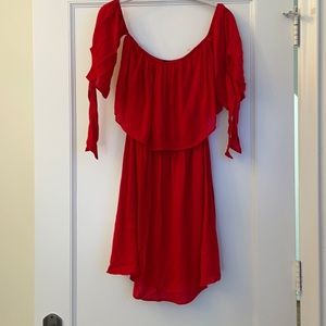 Boutique off shoulder sexy red dress - date night!